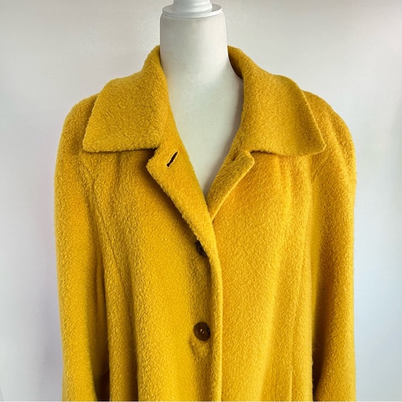 Set of 3 yellow:retro-50’s swing mohair-wool mix coat w/scarf & flip mitts - Picture 7 of 16